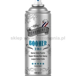 Beardburys Boomer 2in1 Super Strong Lakier do włosów o extra mocnym utrwaleniu dla mężczyzn, szybkoschnący 400 ml