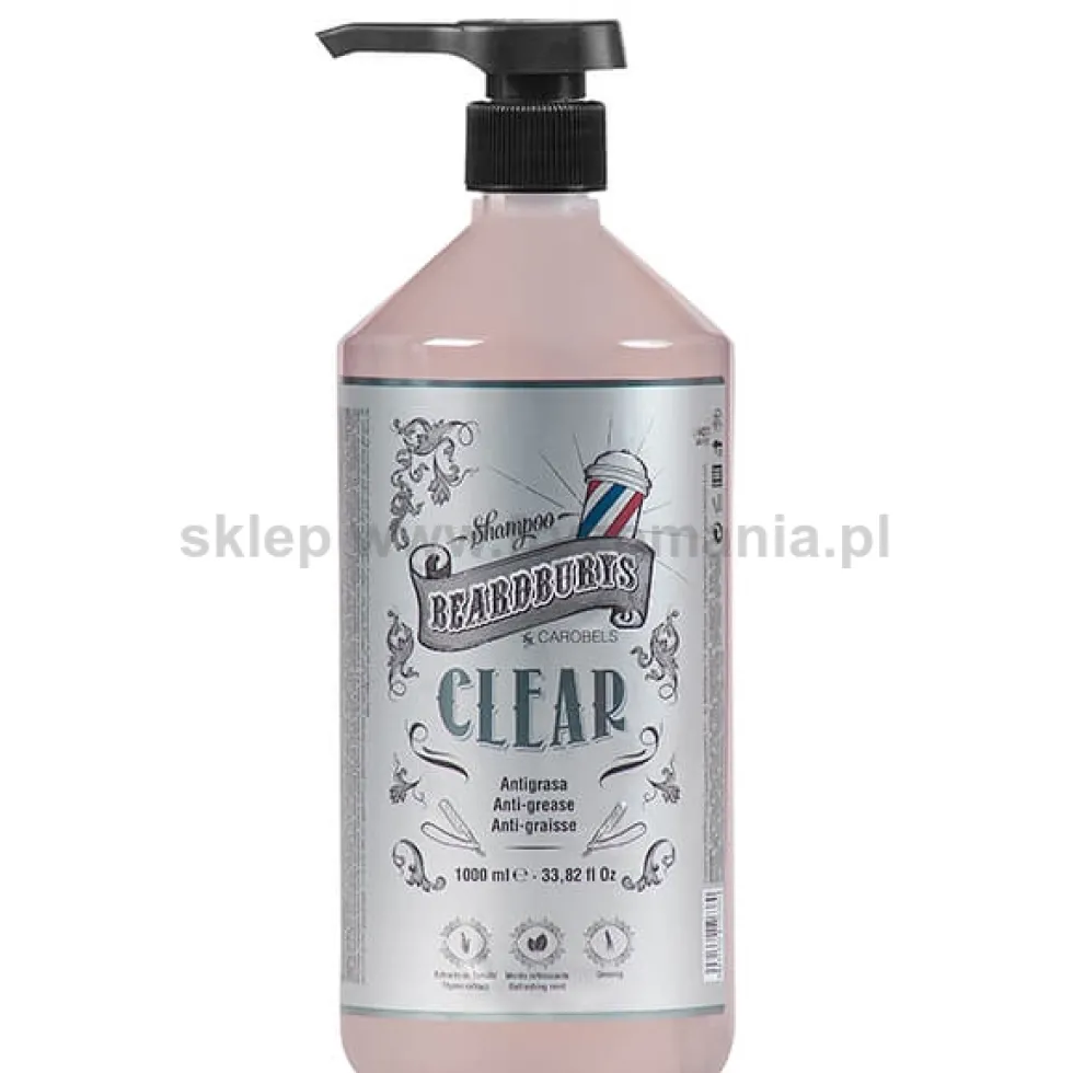 Beardburys Clear Szampon oczyszczający z imbirem i tymiankiem do włosów 1000ml