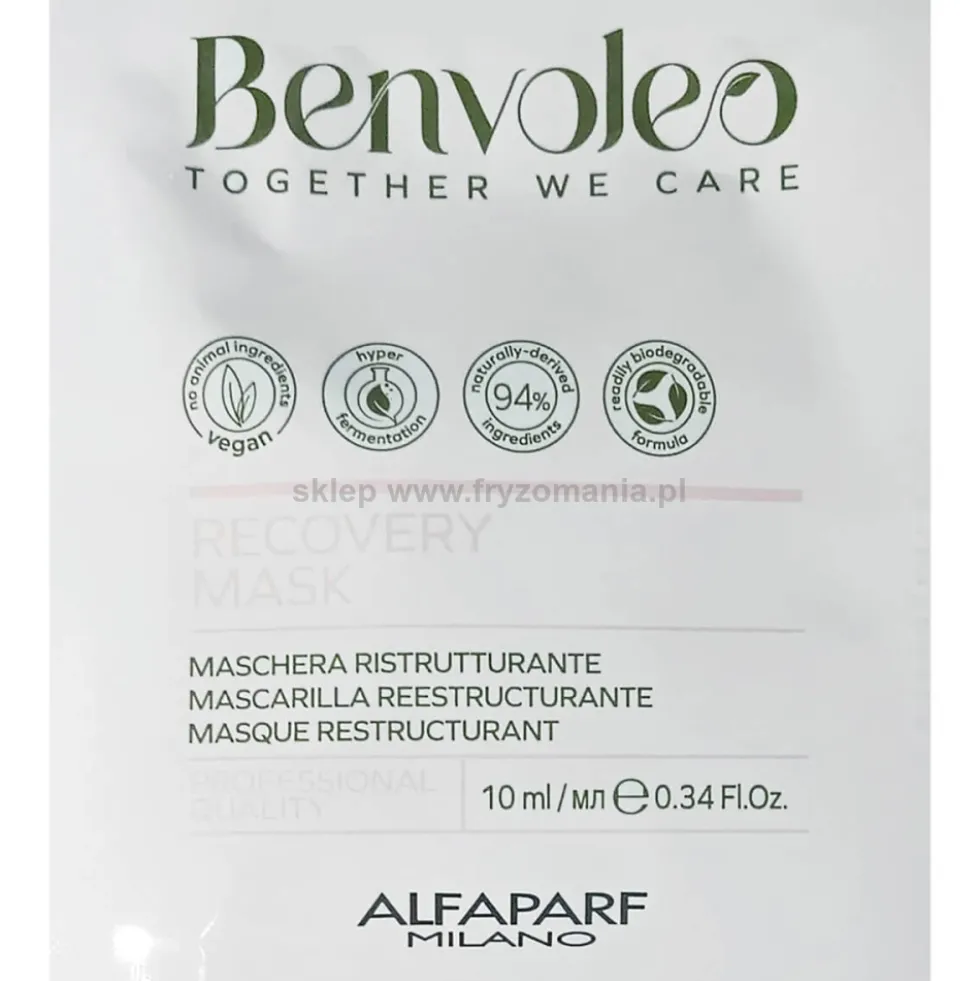 Benvoleo Recovery Maska do włosów zniszczonych 10ml