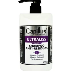 Capillus Ultraliss Forte Nanoplastia włosów - zestaw do nanoplastii szampon, serum i balsam 3x500ml + ampułki z kwasem hialuronowym 6x10ml