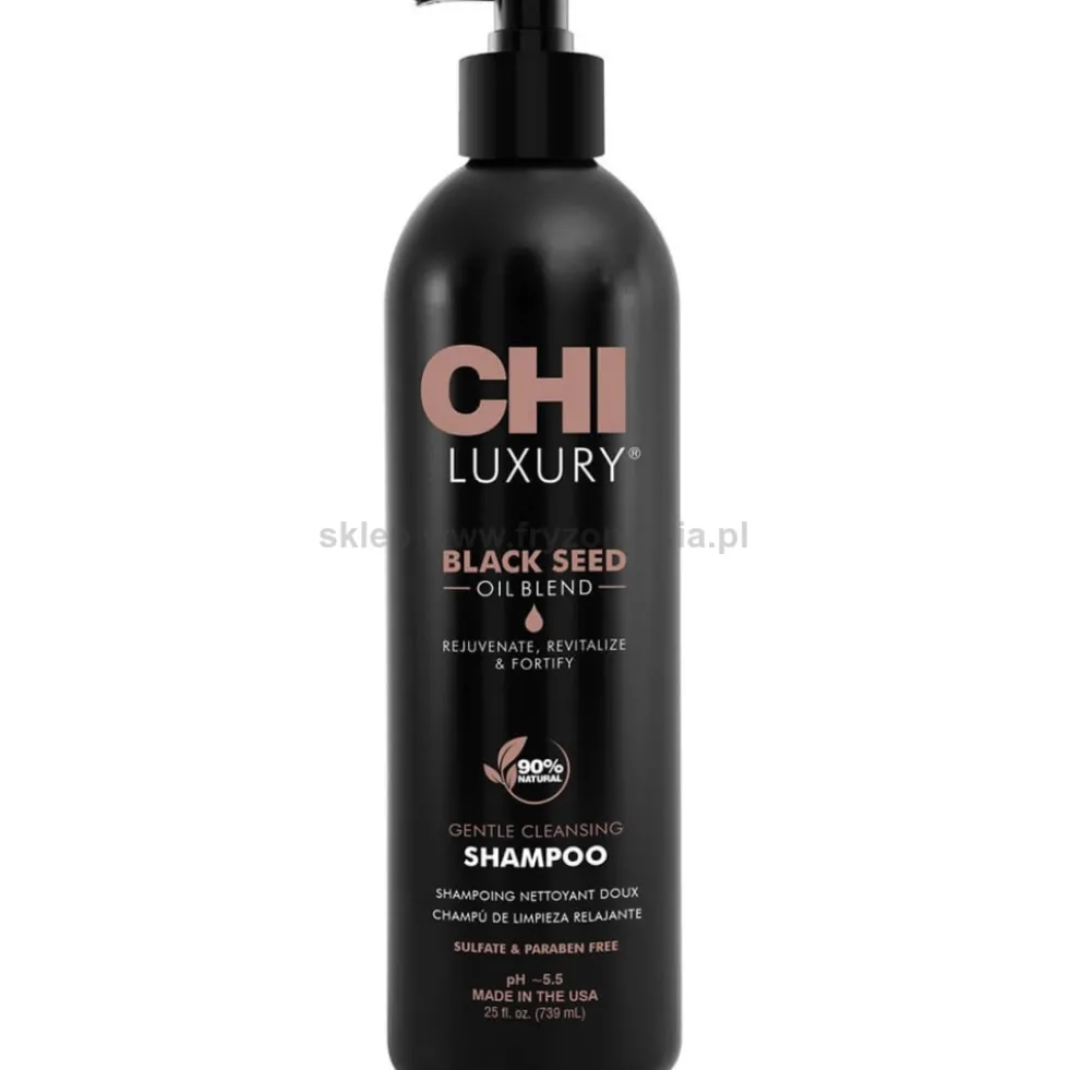 CHI Luxury Black Seed Szampon nawilżający do włosów z olejkiem z czarnuszki 739ml