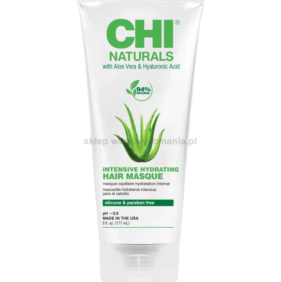 Chi Naturals Intensive Hydrating Maska nawilżająca do włosów z kwasem hialuronowym 177ml