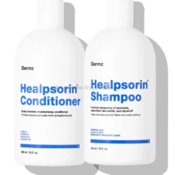 Dermz Healpsorin - zestaw na łuszczycę, ŁZS i podrażnioną skórę głowy szampon 500ml i odżywka 500ml