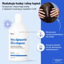 Dermz Healpsorin - zestaw na łuszczycę, ŁZS i podrażnioną skórę głowy szampon 500ml i odżywka 500ml