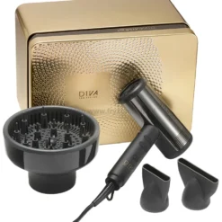 Diva Atmos Ultra 2 Suszarka do włosów z dyfuzorem, czarna 2000W