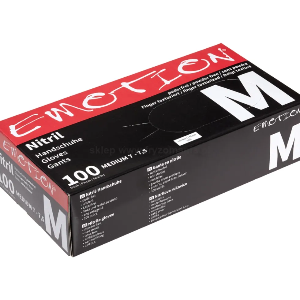 Efalock Professional Emotional Nitril Rękawiczki nitrylowe czarne, rozmiary S, M, L, XL 100szt.