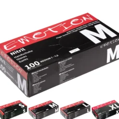 Efalock Professional Emotional Nitril Rękawiczki nitrylowe czarne, rozmiary S, M, L, XL 100szt.