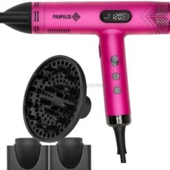 Efalock Professional Fantasya Pink Pulse Lekka suszarka 350g, z nakładkami do loków Aircurl, dyfuzorem i koncentratorami, z jonizacją 1800W (Limited Edition)