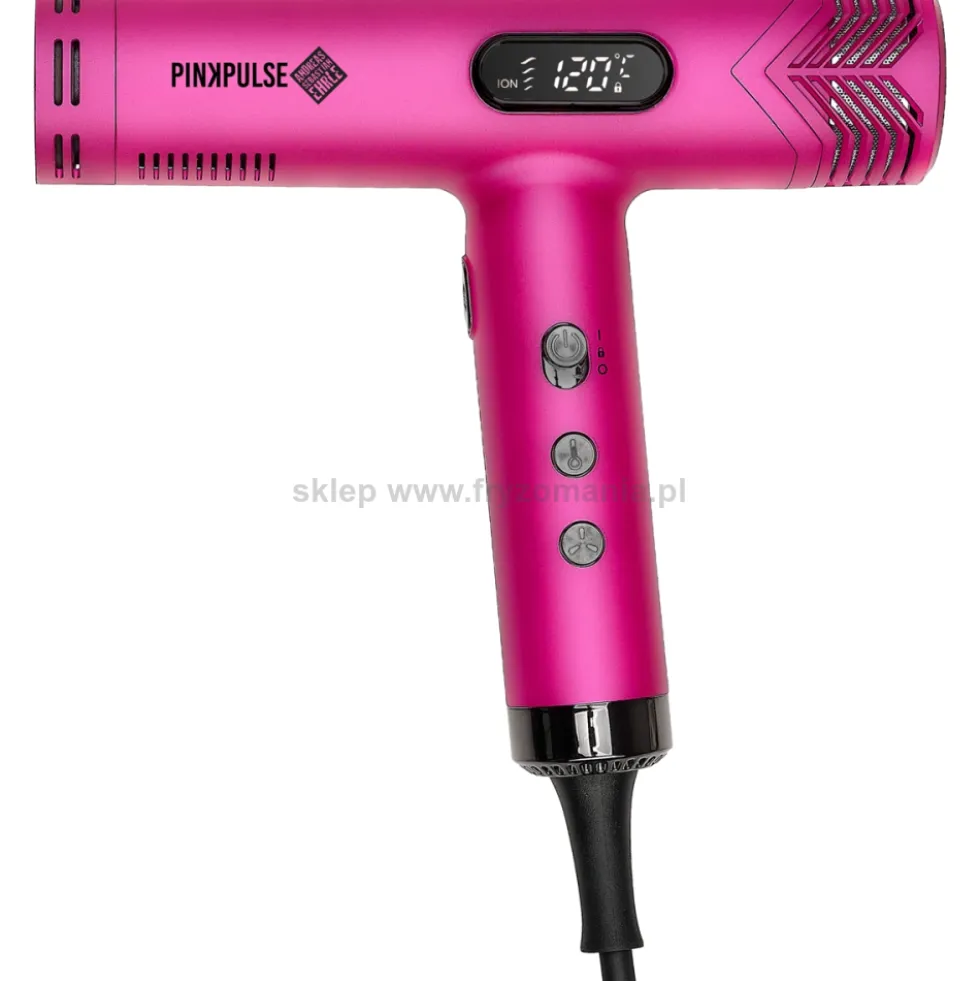 Efalock Professional Fantasya Pink Pulse Lekka suszarka 350g, z nakładkami do loków Aircurl, dyfuzorem i koncentratorami, z jonizacją 1800W (Limited Edition)