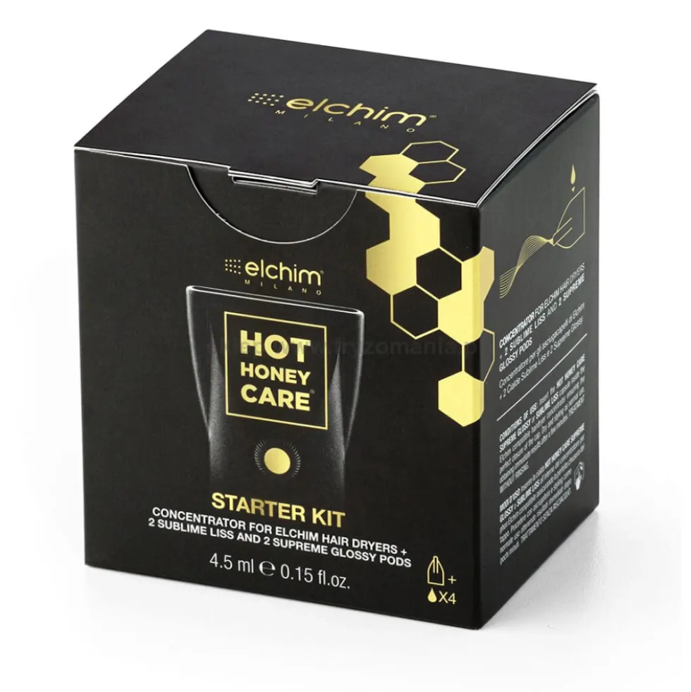 Elchim Milano Starter Kit Hot Honey Care, koncentrator + 4 kapsułki z olejkiem