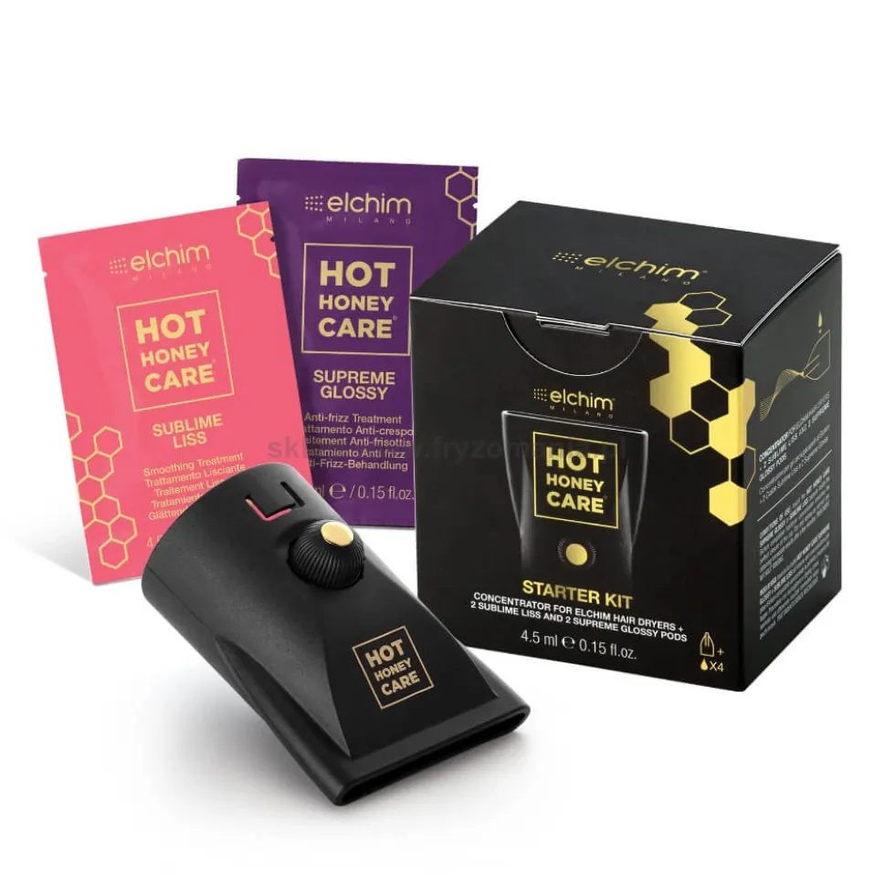 Elchim Milano Starter Kit Hot Honey Care, koncentrator + 4 kapsułki z olejkiem