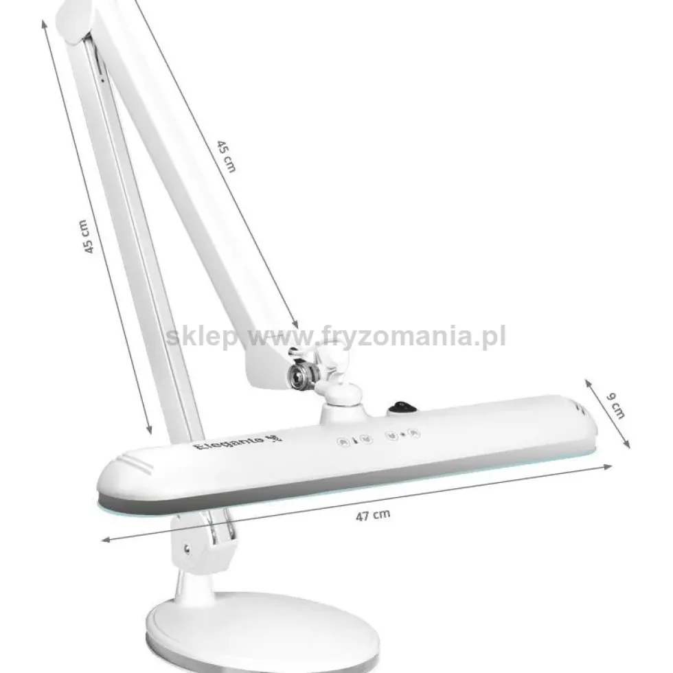 Elegante 801-tl Lampa warsztatowa z podstawką i ledami, regulowane natężenie i barwa światła