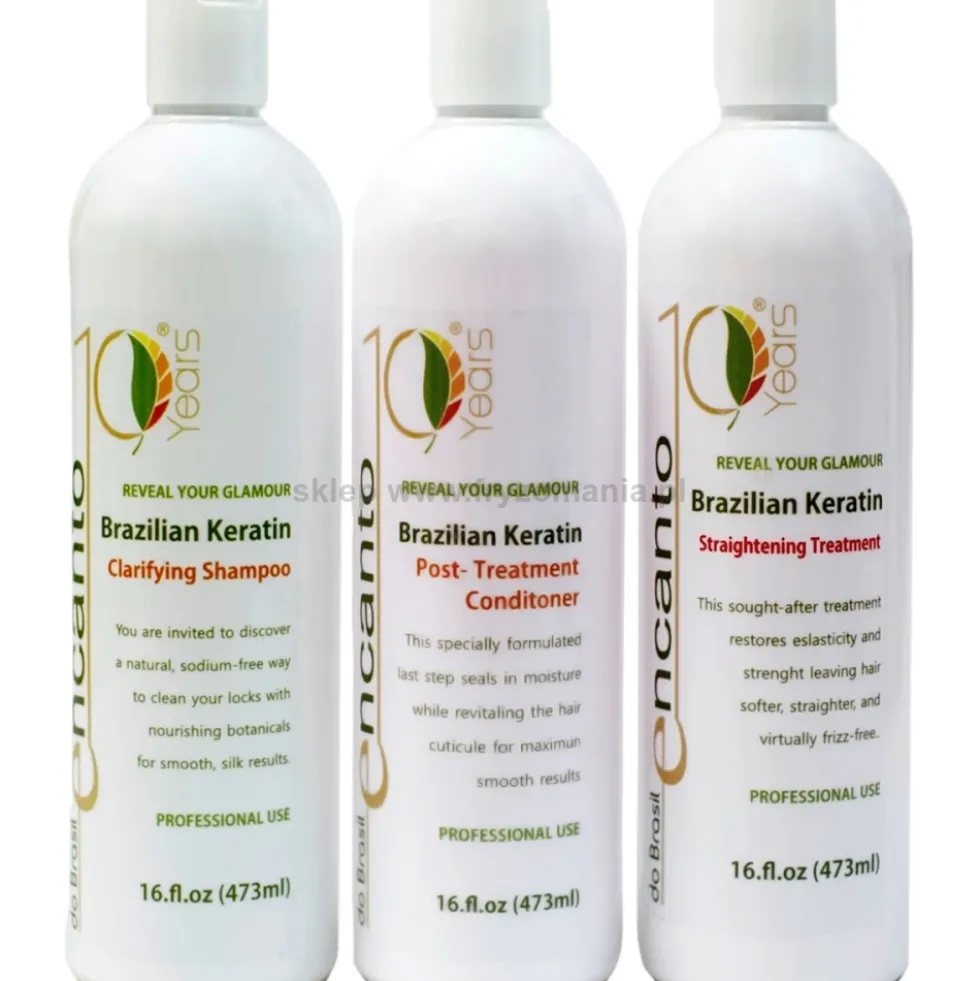 Encanto Do Brasil Keratyna do prostowania włosów zestaw 3x473ml