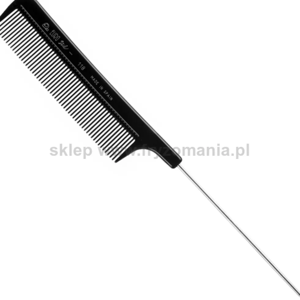 Euro Stil 118 Nylon 21,5cm Grzebień fryzjerski ze szpikulcem, czarny lub zielony