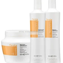 Fanola Nourishing - zestaw do włosów suchych szampon, odżywka 2x350ml i maska 500ml