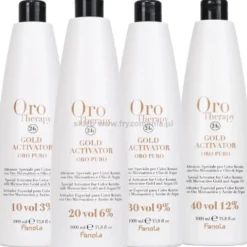 Fanola Oro Therapy Gold Activator Oro Puro Aktywator w kremie z keratyną, stężenia: 3%, 6%, 9%, 12% 1000ml