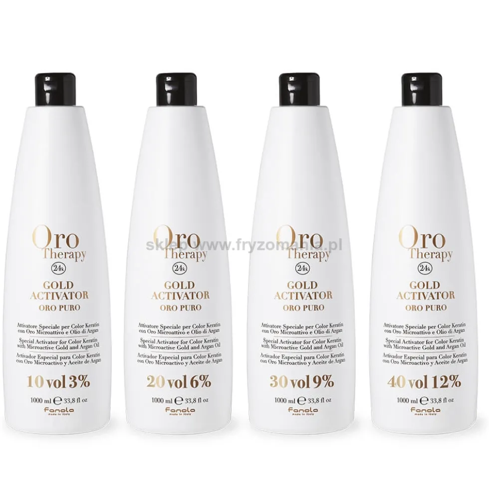 Fanola Oro Therapy Gold Activator Oro Puro Aktywator w kremie z keratyną, stężenia: 3%, 6%, 9%, 12% 1000ml