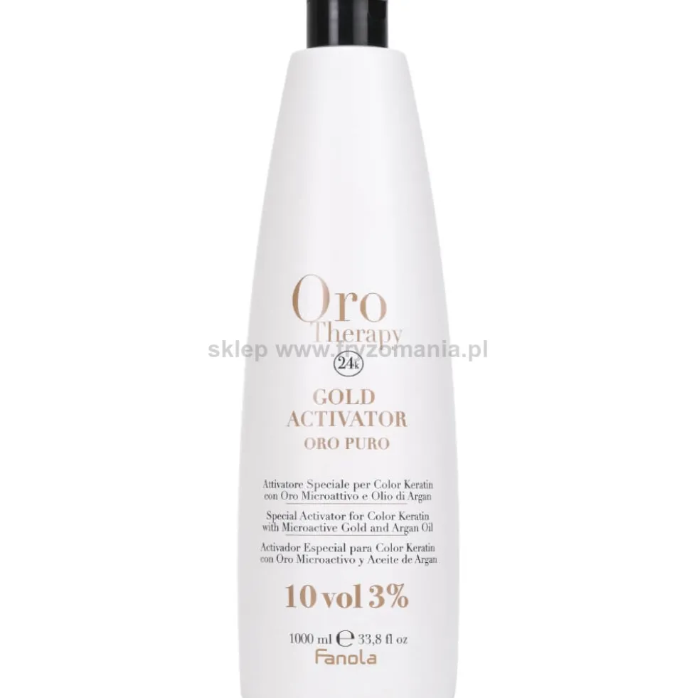 Fanola Oro Therapy Gold Activator Oro Puro Aktywator w kremie z keratyną, stężenia: 3%, 6%, 9%, 12% 1000ml