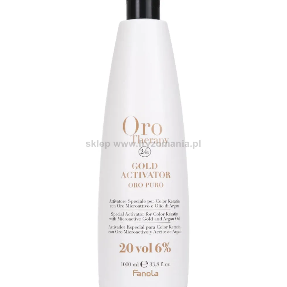 Fanola Oro Therapy Gold Activator Oro Puro Aktywator w kremie z keratyną, stężenia: 3%, 6%, 9%, 12% 1000ml