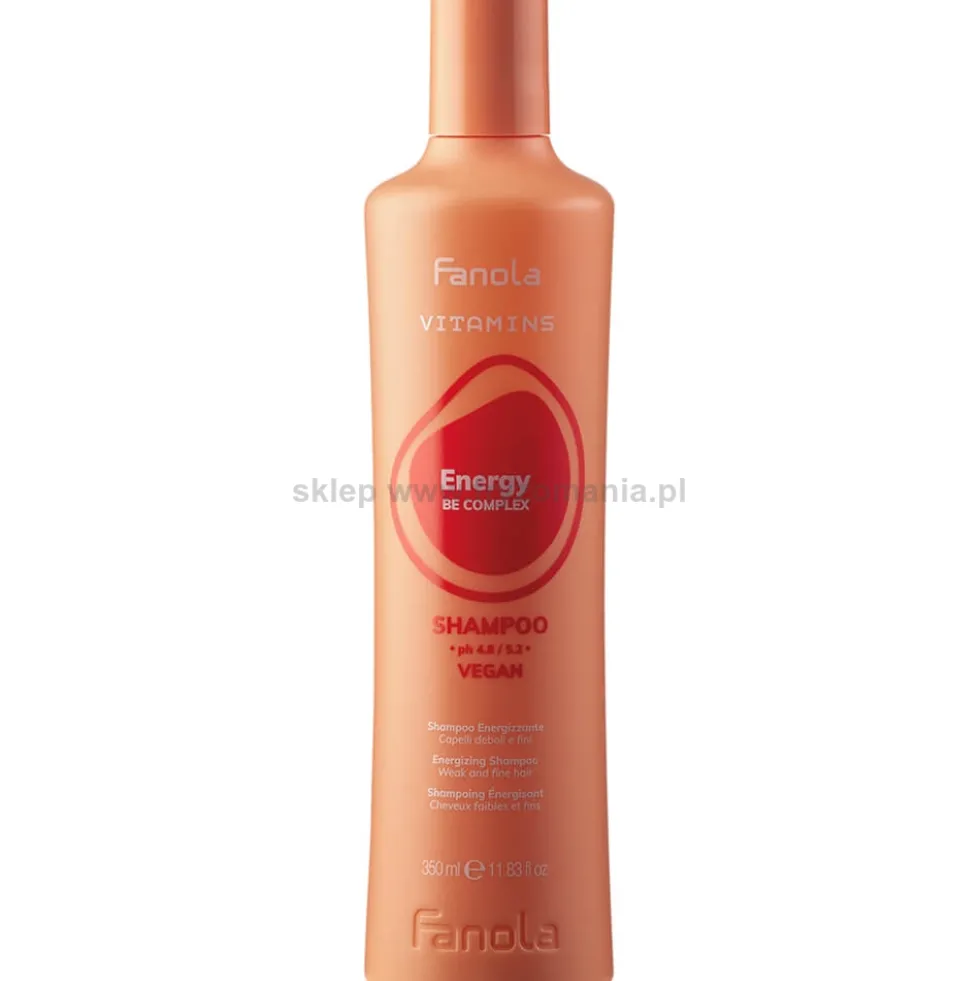 Fanola Vitamins Energy Szampon do włosów cienkich i osłabionych 350ml