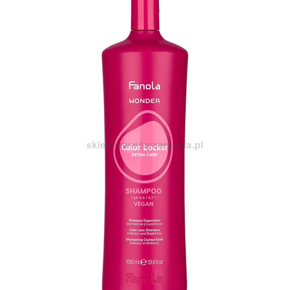 Fanola Wonder Color Locker Szampon do włosów farbowanych, przedłużający trwałość koloru 1000ml