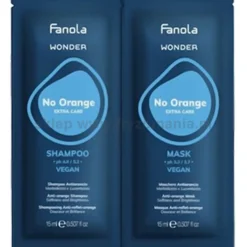 Fanola Wonder No Orange Szampon i maska neutralizująca pomarańczowe i miedziane odcienie włosów 2x15ml