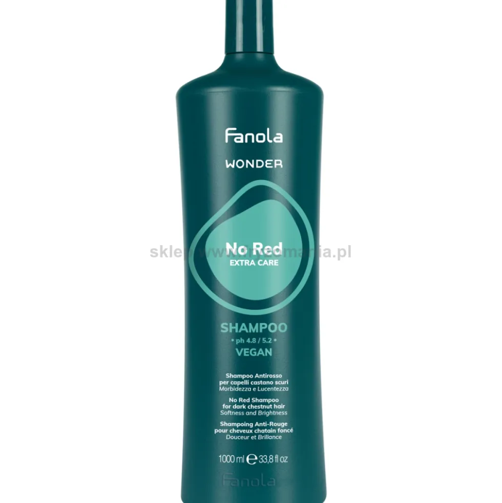 Fanola Wonder No Red Szampon neutralizujący czerwone i miedziane odcienie dla brunetek 1000ml