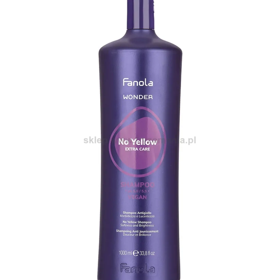 Fanola Wonder No Yellow Szampon neutralizujący żółty kolor do włosów bardzo suchych 1000ml
