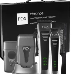 Fox Chronos zestaw maszynka, trymer, golarka foliowa i mini golarka, ostrza DLC, akumulatorowy
