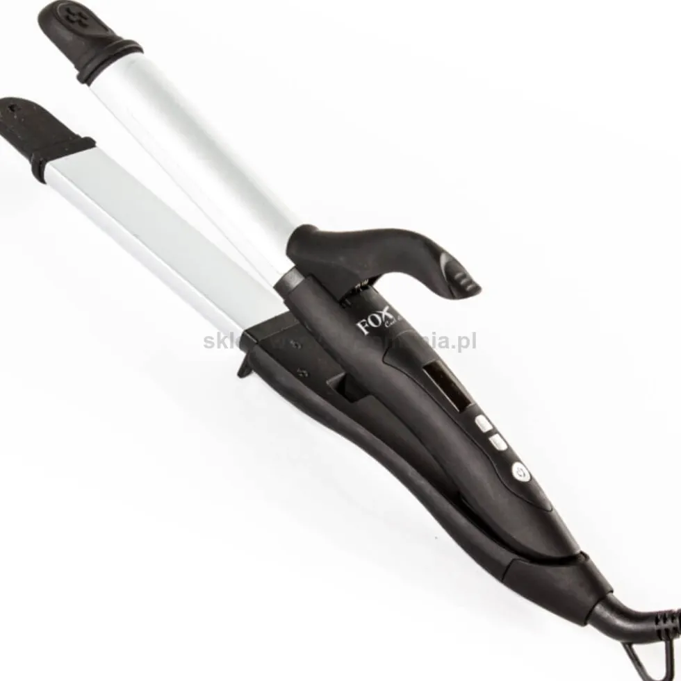 Fox Curl&Smooth 2w1, lokówko-prostownica ceramiczna do włosów, z wyświetlaczem LCD