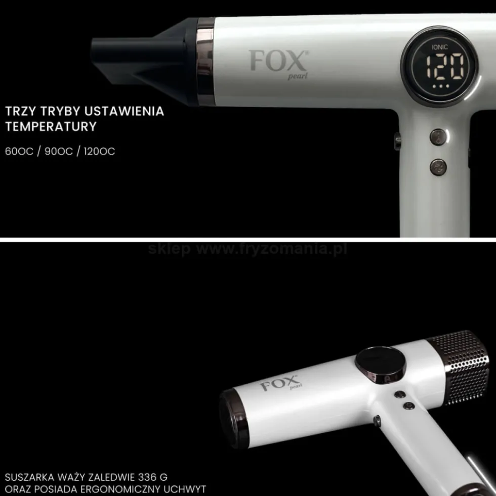 Fox Pearl Suszarka do włosów z jonizacją, ultracicha 1800W