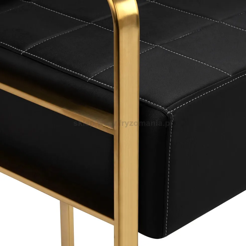 Gabbiano Avila Sofa do poczekalni fryzjerskiej, złoto-czarna, dostępna w 48H