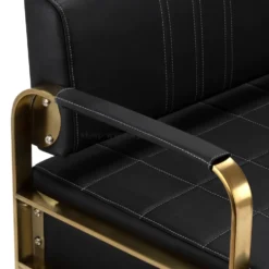 Gabbiano Avila Sofa do poczekalni fryzjerskiej, złoto-czarna, dostępna w 48H