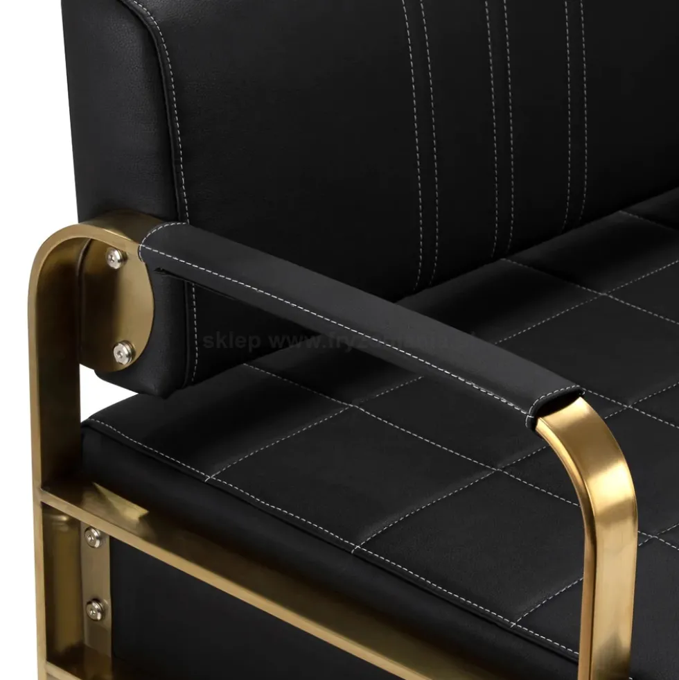 Gabbiano Avila Sofa do poczekalni fryzjerskiej, złoto-czarna, dostępna w 48H