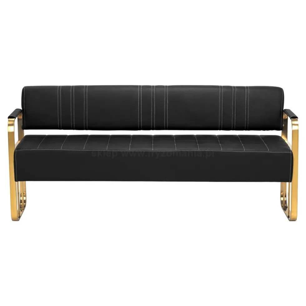 Gabbiano Avila Sofa do poczekalni fryzjerskiej, złoto-czarna, dostępna w 48H