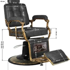 Gabbiano Boss HD Leather Fotel barberski czarny