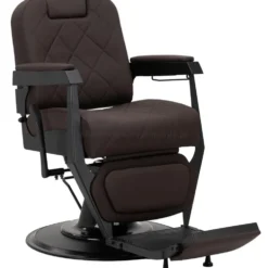 Gabbiano Bruno Fotel barberski brązowy z czarną ramą dostępny w 48h