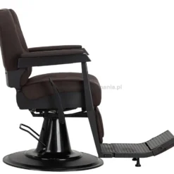Gabbiano Bruno Fotel barberski brązowy z czarną ramą dostępny w 48h