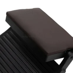 Gabbiano Bruno Fotel barberski brązowy z czarną ramą dostępny w 48h
