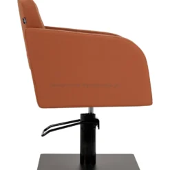 Gabbiano Elda Fotel fryzjerski brązowy z czarną podstawą, dostępny w 48h