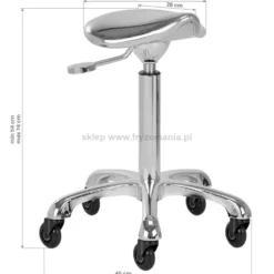 Gabbiano Fine Silver Taboret fryzjerski srebrny dostępny w 48h