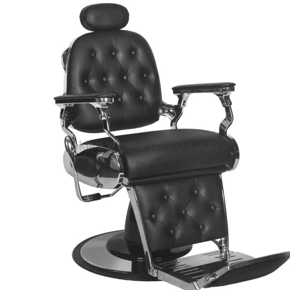 Gabbiano Francesco, fotel barberski czarny, dostępny w 48h