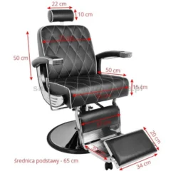 Gabbiano IMPERIAL Fotel barberski brązowy dostępny w 48H