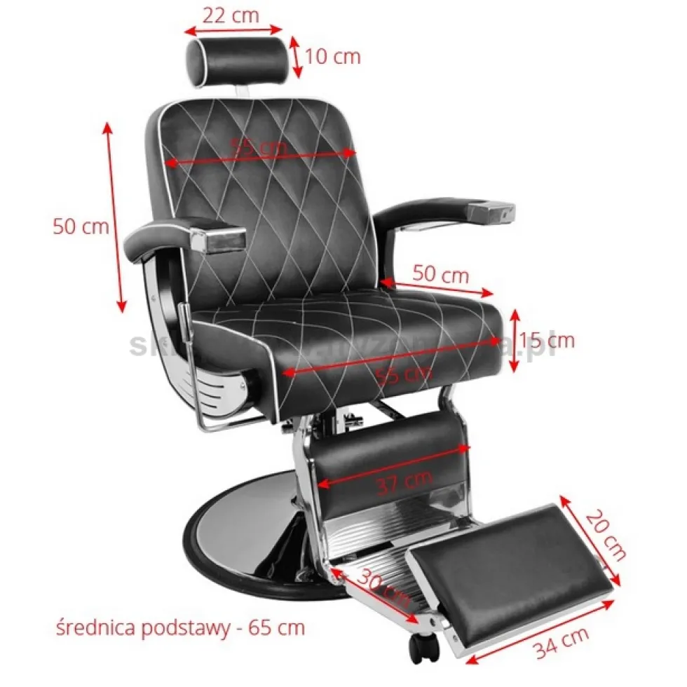 Gabbiano IMPERIAL Fotel barberski brązowy dostępny w 48H