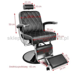Gabbiano IMPERIAL Fotel barberski bordowy dostępny w 48H