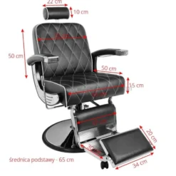 Gabbiano IMPERIAL Fotel barberski czarny dostępny w 48H