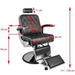 Gabbiano IMPERIAL Fotel barberski czarny dostępny w 48H