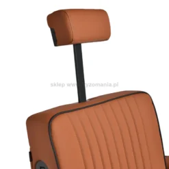 Gabbiano Levi Fotel barberski brązowy z czarną ramą, dostępny w 48h