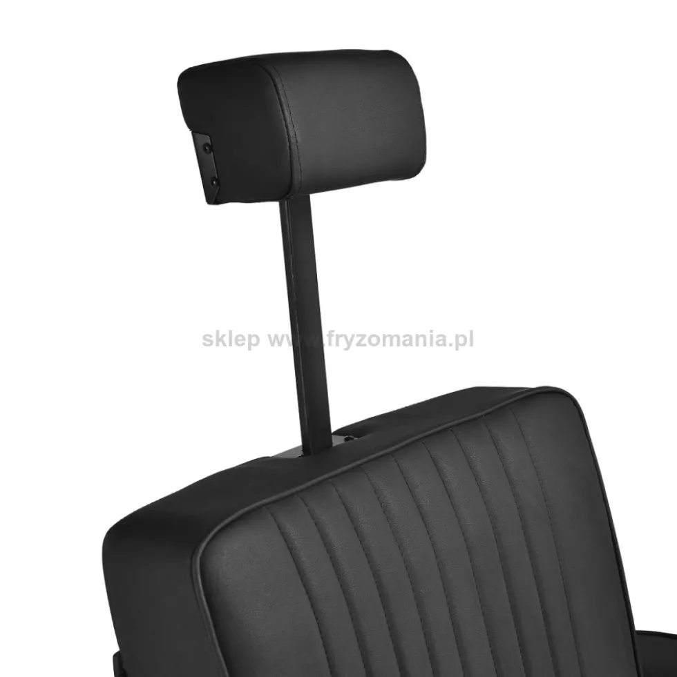 Gabbiano Levi Fotel barberski czarny z czarną ramą, dostępny w 48h