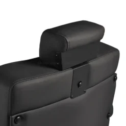 Gabbiano Levi Fotel barberski czarny z czarną ramą, dostępny w 48h